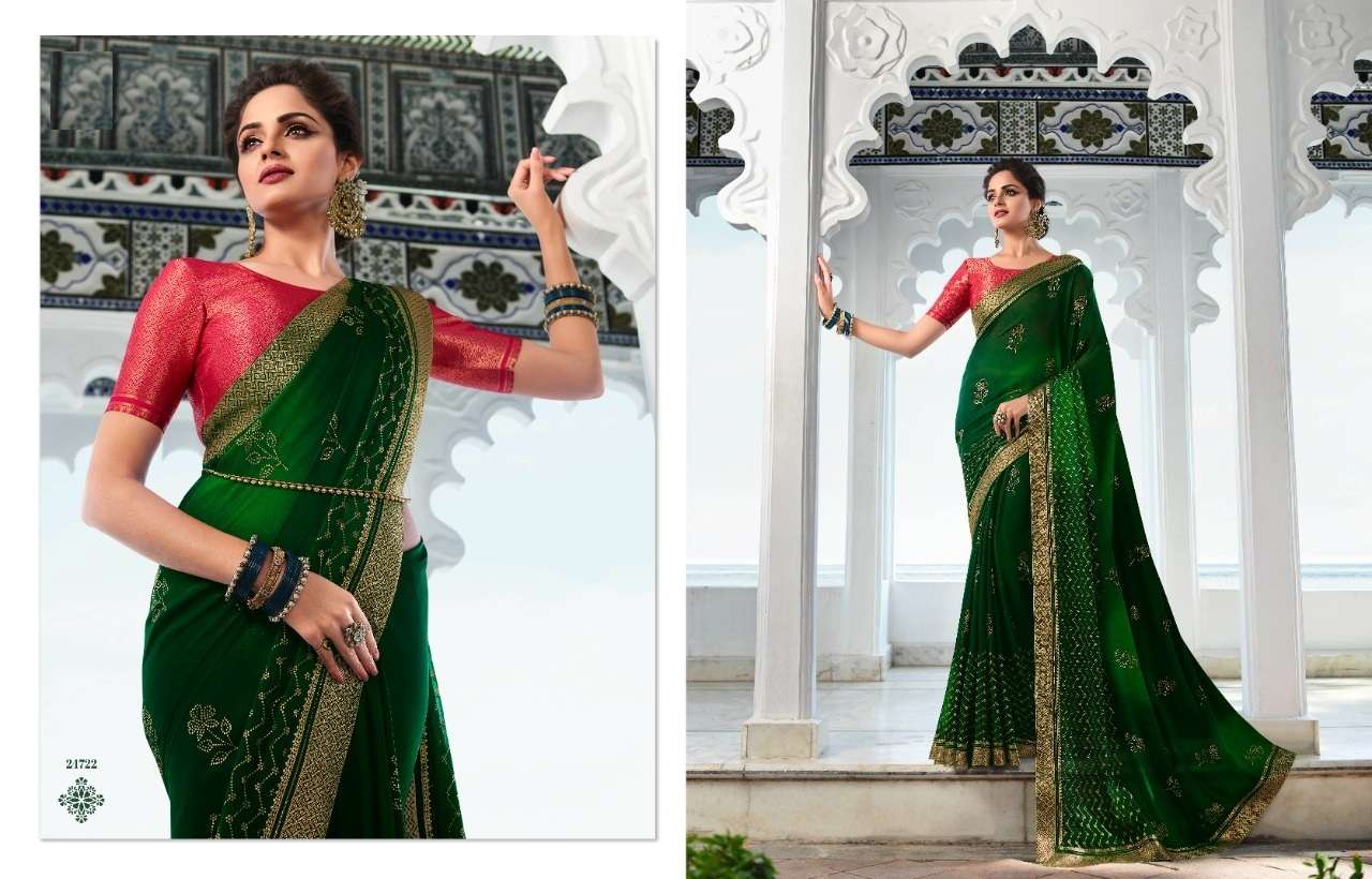 DESIGNER FANCY WEDDING PARTY WEAR GEORGETTE SILK SAREE FOR WOMEN VINAY HANSHIKA 21722