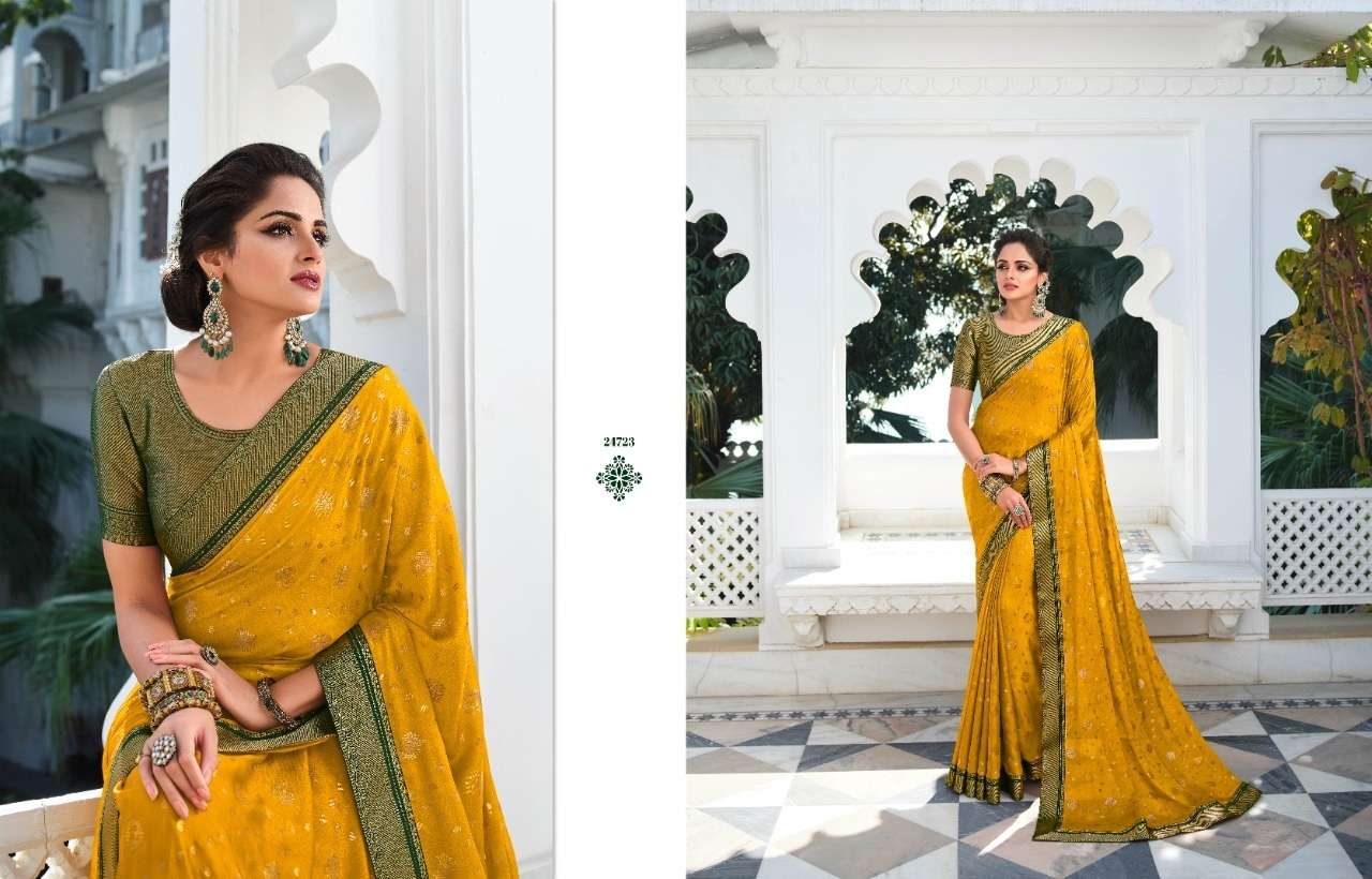 DESIGNER FANCY WEDDING PARTY WEAR GEORGETTE SILK SAREE FOR WOMEN VINAY HANSHIKA 21723