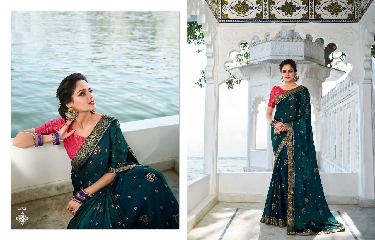 DESIGNER FANCY WEDDING PARTY WEAR GEORGETTE SILK SAREE FOR WOMEN VINAY HANSHIKA 21724