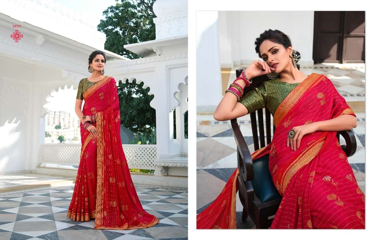 DESIGNER FANCY WEDDING PARTY WEAR GEORGETTE SILK SAREE FOR WOMEN VINAY HANSHIKA 21725