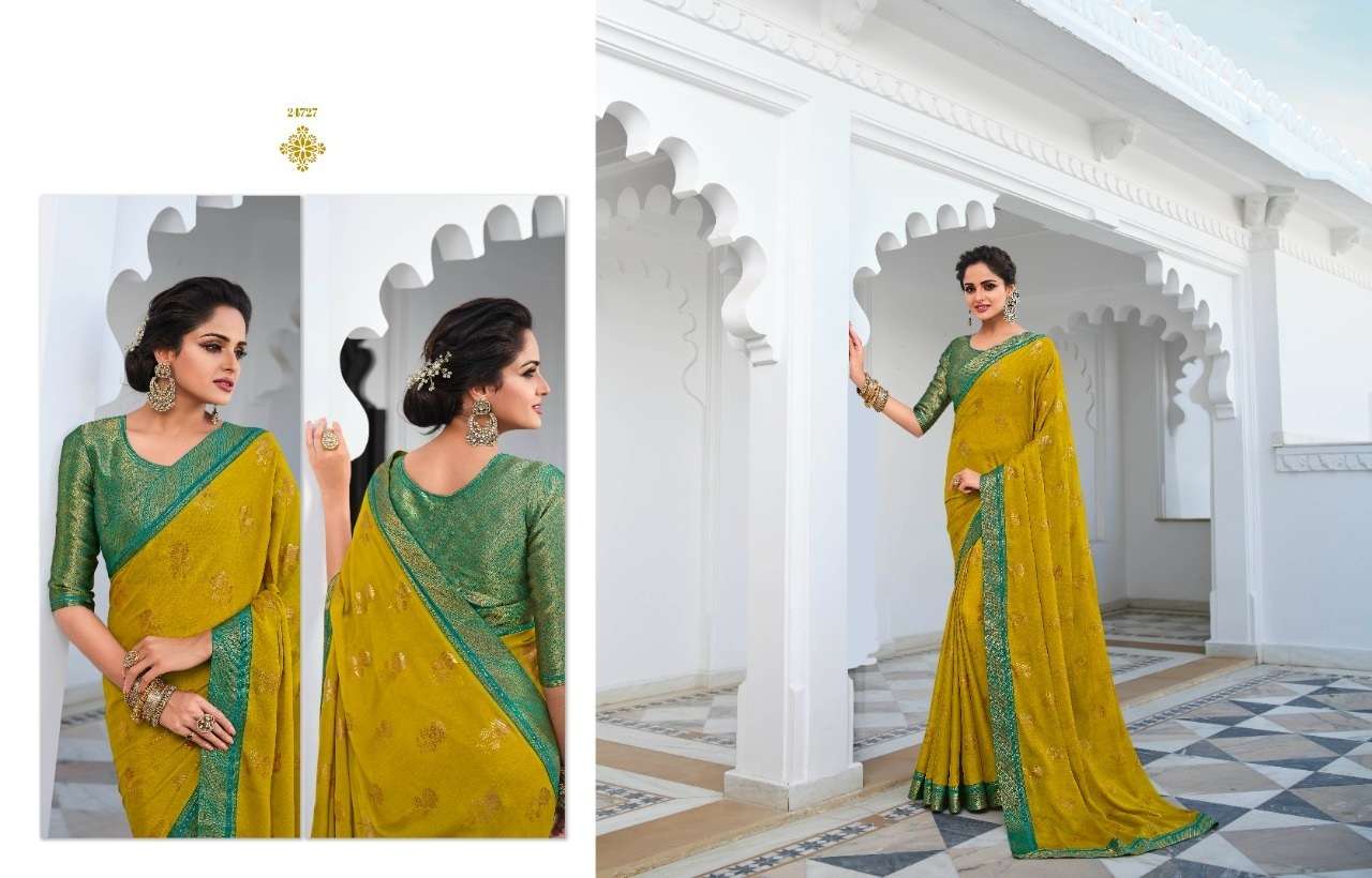 DESIGNER FANCY WEDDING PARTY WEAR GEORGETTE SILK SAREE FOR WOMEN VINAY HANSHIKA 21727