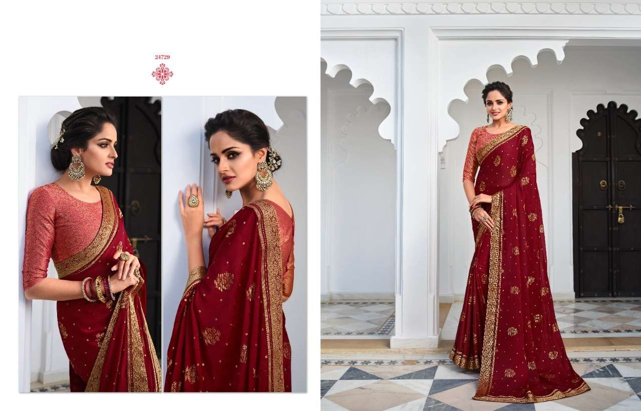 DESIGNER FANCY WEDDING PARTY WEAR GEORGETTE SILK SAREE FOR WOMEN VINAY HANSHIKA 21729