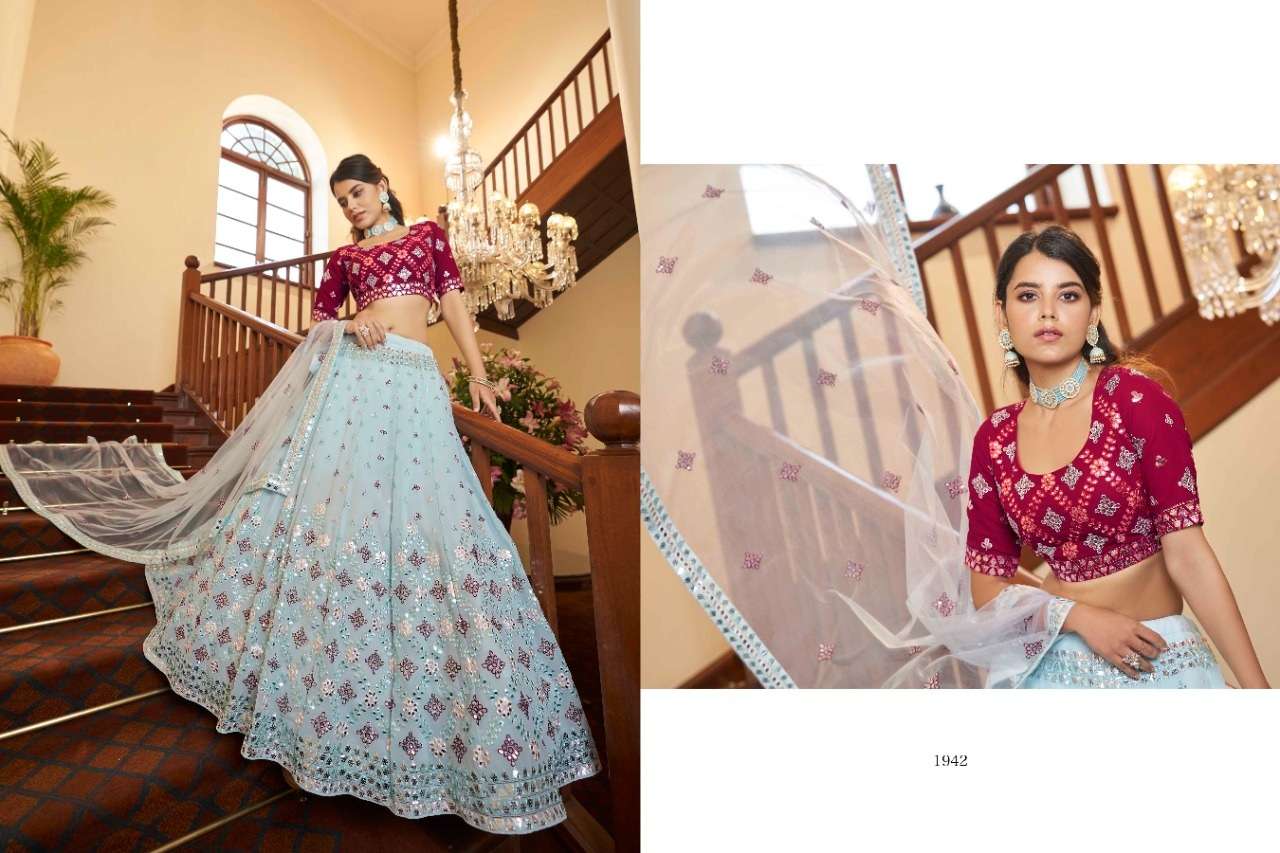 DESIGNER GEORGETTE WEDDING PARTY WEAR LEHENGA CHOLI FOR WOMEN 1942