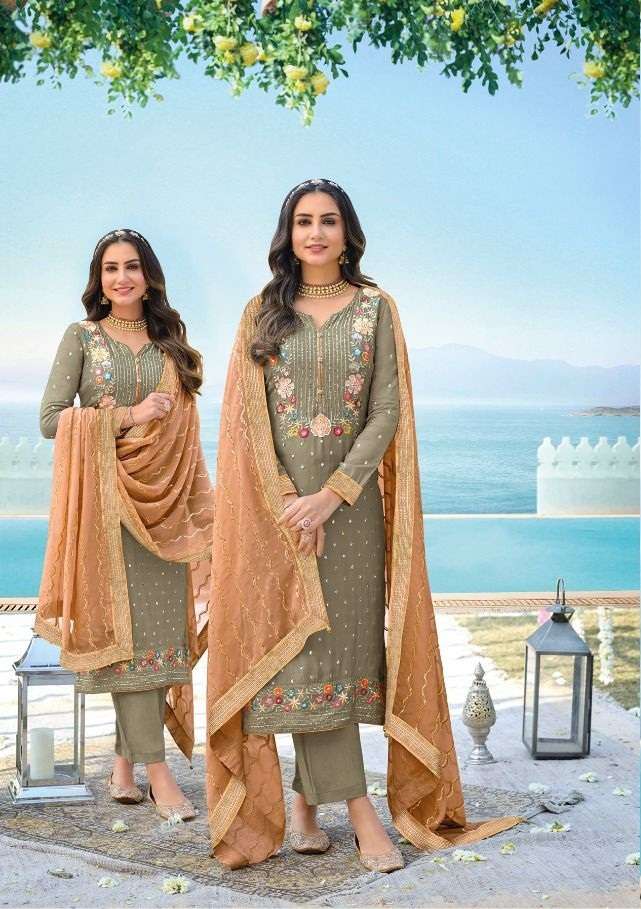 DESIGNER HOT SELLING PAKISTANI CHINON SALWAR SUIT FOR WEDDING PARTY WEAR WOMEN ASHPREET 1405