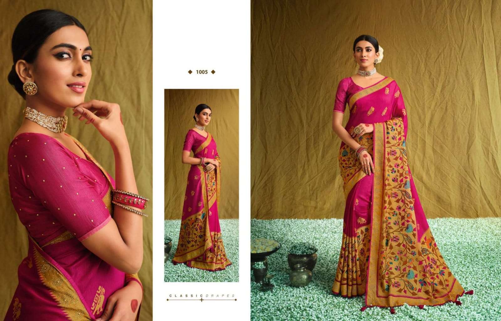 DESIGNER SILK WEDDING PARTY WEAR SAREE FOR WOMEN EXCLUSIVE COLLECTION DEVIKA 1005