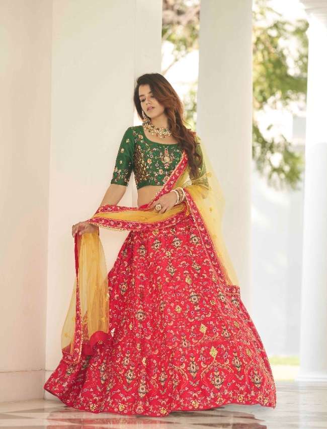 HIGHEST SELLING DESIGNER PREMIUM SILK LEHENGA FOR WEDDING PARTY WEAR FOR WOMEN 1992