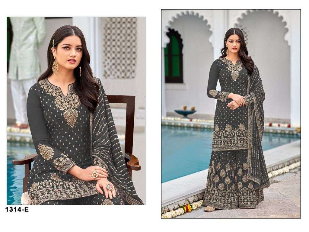 HOT SELLING DESIGNER FANCY PARTY WEAR SHARARA SALWAR SUIT JG 1314E