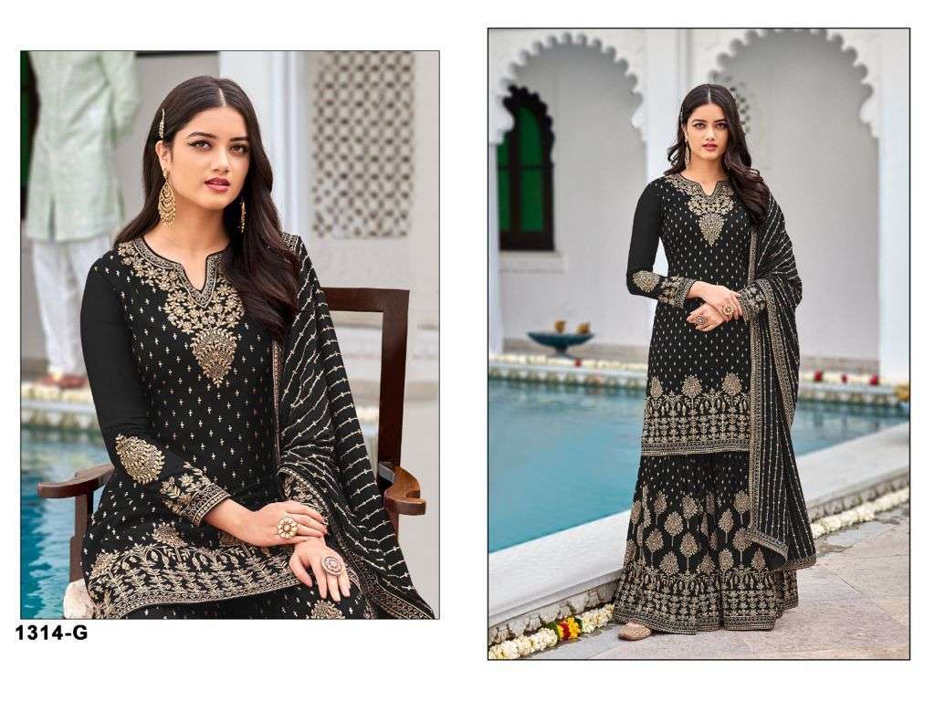 HOT SELLING DESIGNER FANCY PARTY WEAR SHARARA SALWAR SUIT JG 1314G