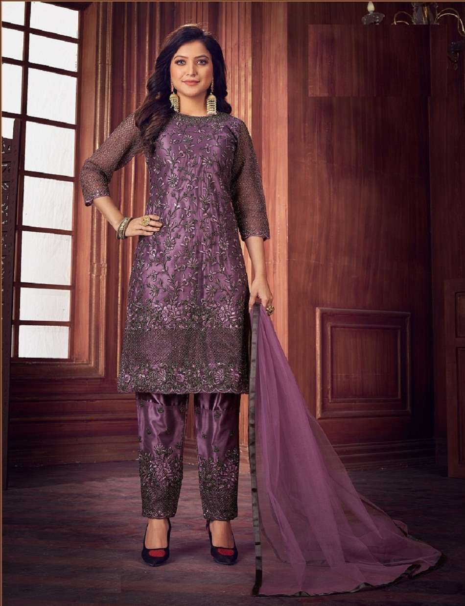 HOT SELLING DESIGNER FANCY PARTY WEAR STRAIGHT NET SALWAR SUIT EIRA 1135