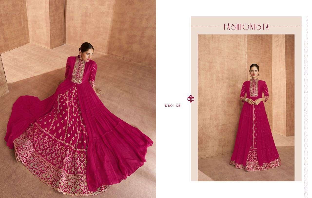 HOT SELLING FANCY LONG ANARKALI GOWN SALWAR SUIT FOR WEDDING PARTY WEAR ROSE SAYURI 136