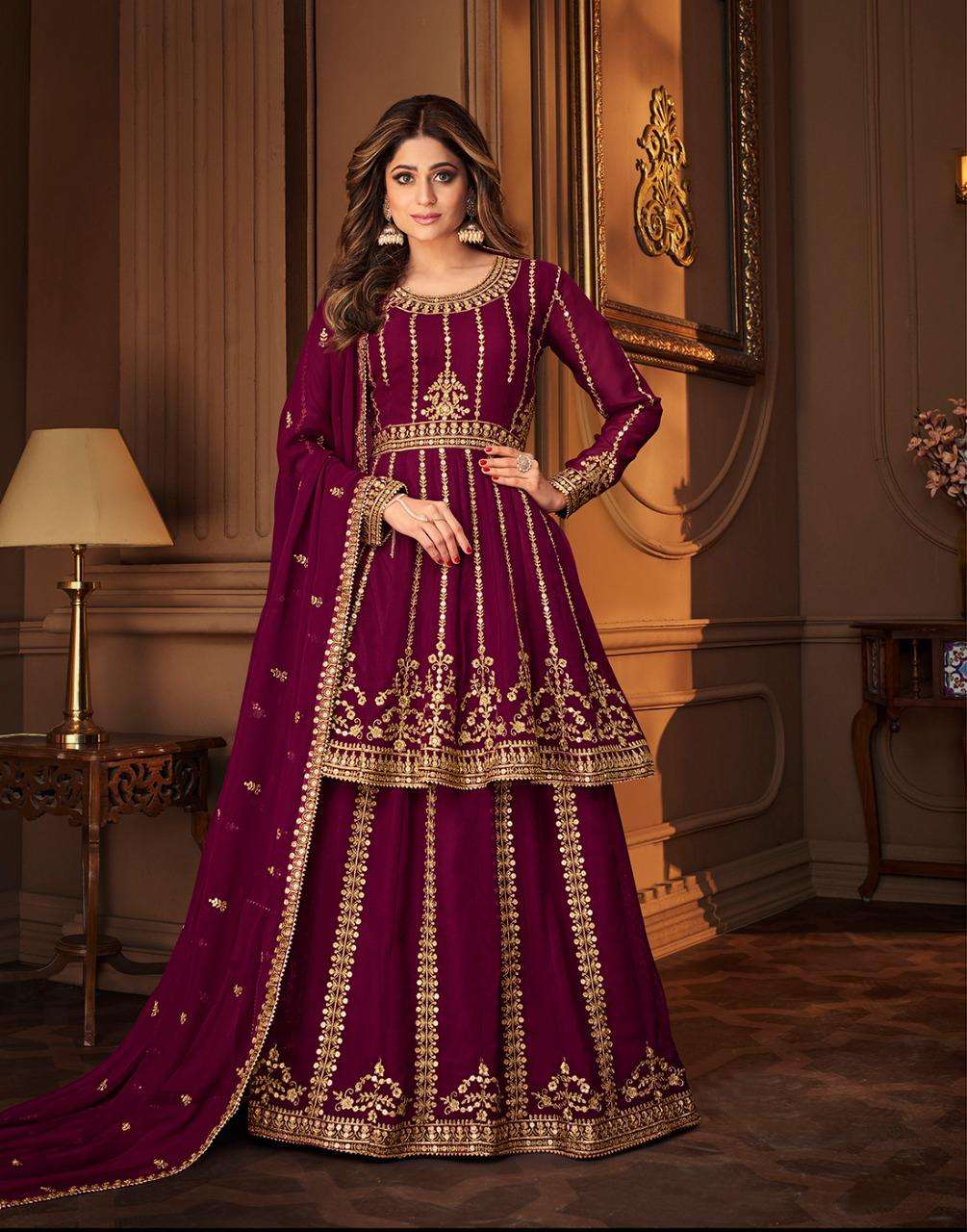 Dark Purple Heavy Designer Floral Work Traditional/Festive Special Salwar  Kameez - Indian Heavy Anarkali Lehenga Gowns Sharara Sarees Pakistani  Dresses in USA/UK/Canada/UAE - IndiaBoulevard