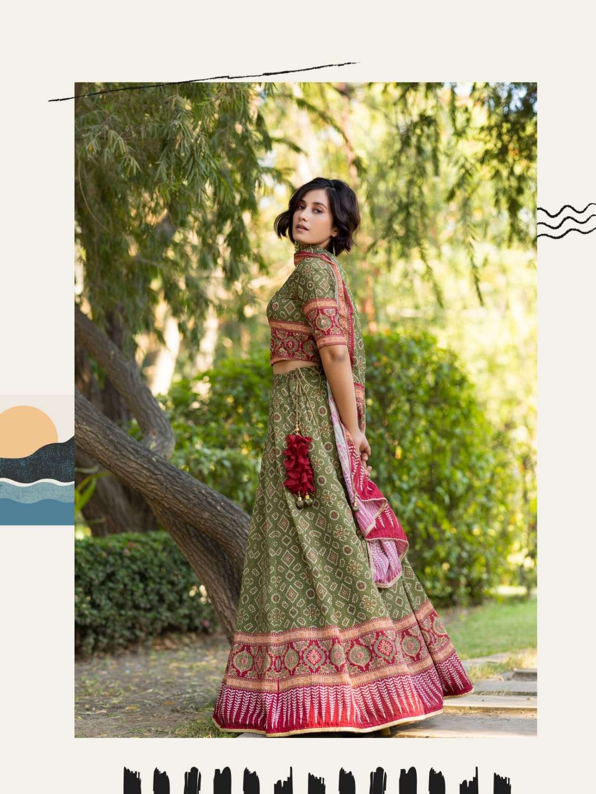 LATEST HOT SELLING DESIGNER BANDHANI SILK FANCY WEDDING PARTY WEAR LEHENGA CHOLI BAWREE 2434