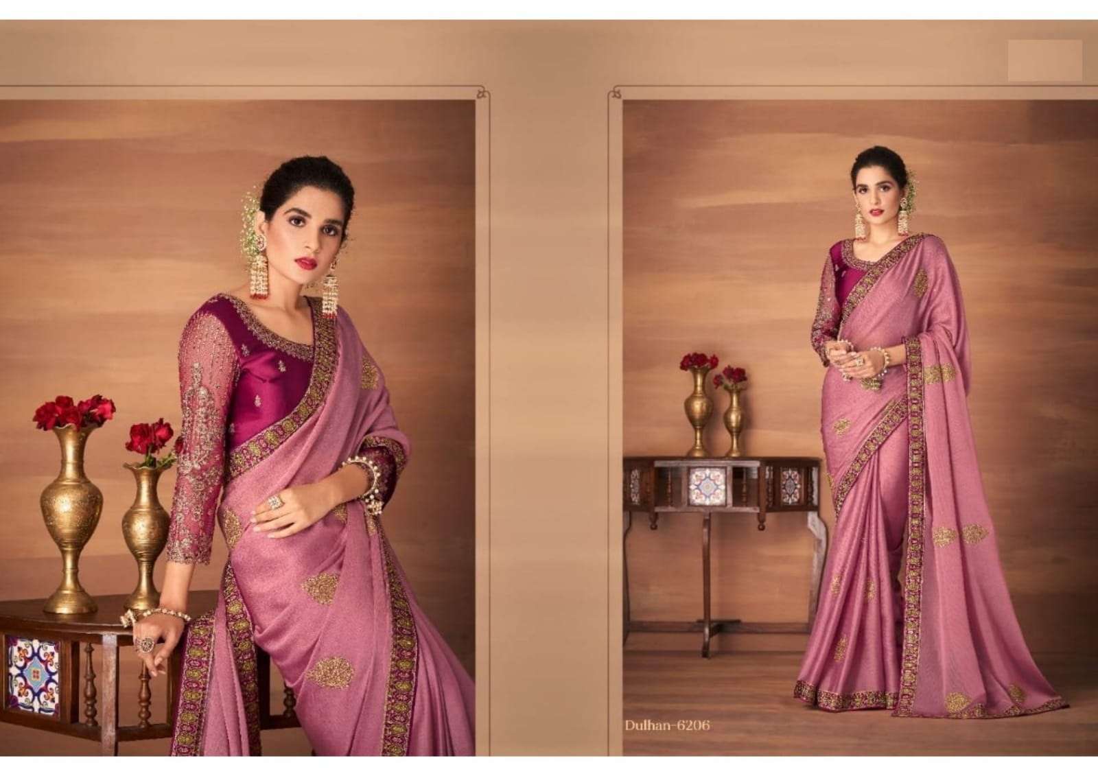 BEST QUALITY DESIGNER WEDDING PARTY WEAR GEORGETTE SILK SAREE AT WHOLESALE RATE TFH DULHAN 6206