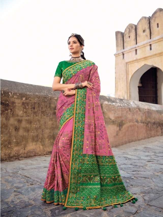 BEST QUALITY DESIGNER WEDDING PARTY WEAR SILK SAREE AT WHOLESALE RATE MN SAREE KACHCHI WORK-3- 6203