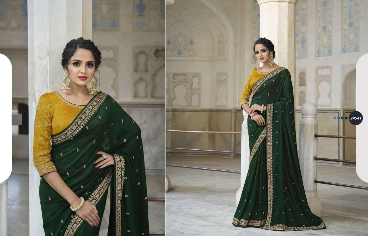 DESIGNER FANCY GEORGETTE EMBROIDERY PARTY WEAR SAREE COLLECTION VINAY 24541