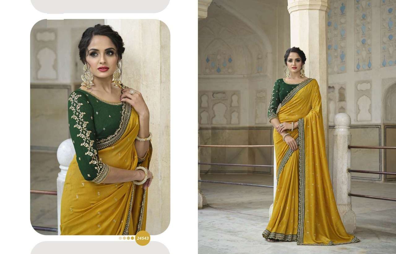 DESIGNER FANCY GEORGETTE EMBROIDERY PARTY WEAR SAREE COLLECTION VINAY 24543