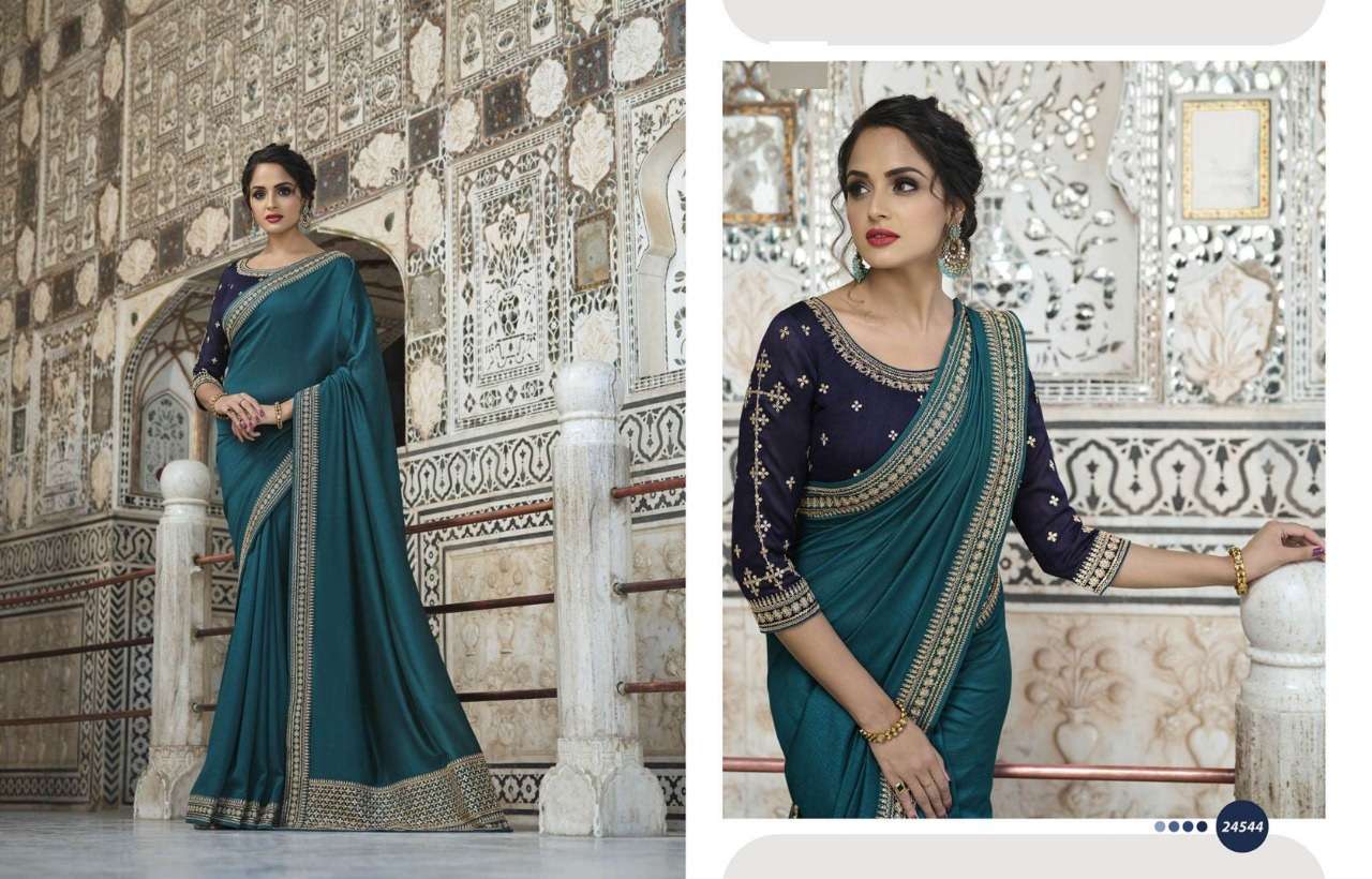 DESIGNER FANCY GEORGETTE EMBROIDERY PARTY WEAR SAREE COLLECTION VINAY 24544