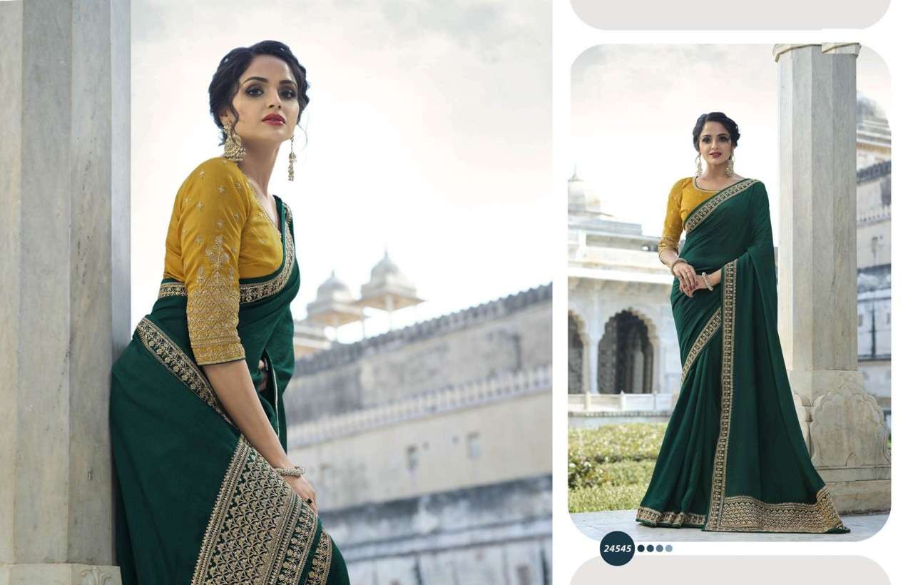 DESIGNER FANCY GEORGETTE EMBROIDERY PARTY WEAR SAREE COLLECTION VINAY 24545