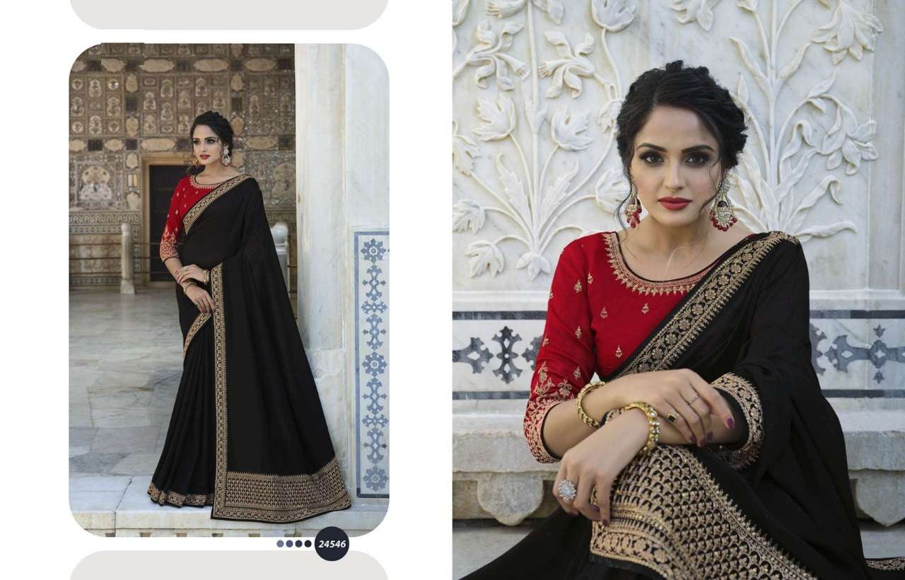 DESIGNER FANCY GEORGETTE EMBROIDERY PARTY WEAR SAREE COLLECTION VINAY 24546