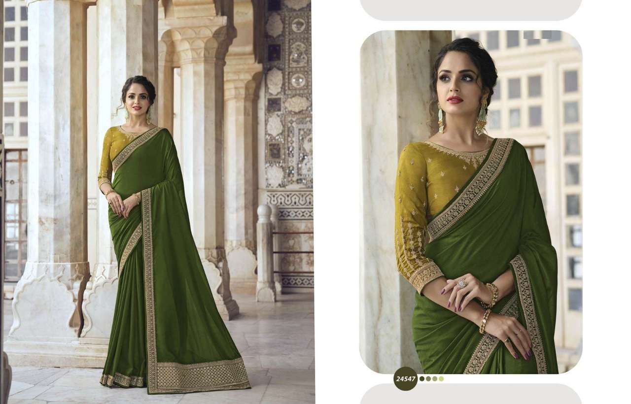 DESIGNER FANCY GEORGETTE EMBROIDERY PARTY WEAR SAREE COLLECTION VINAY 24547