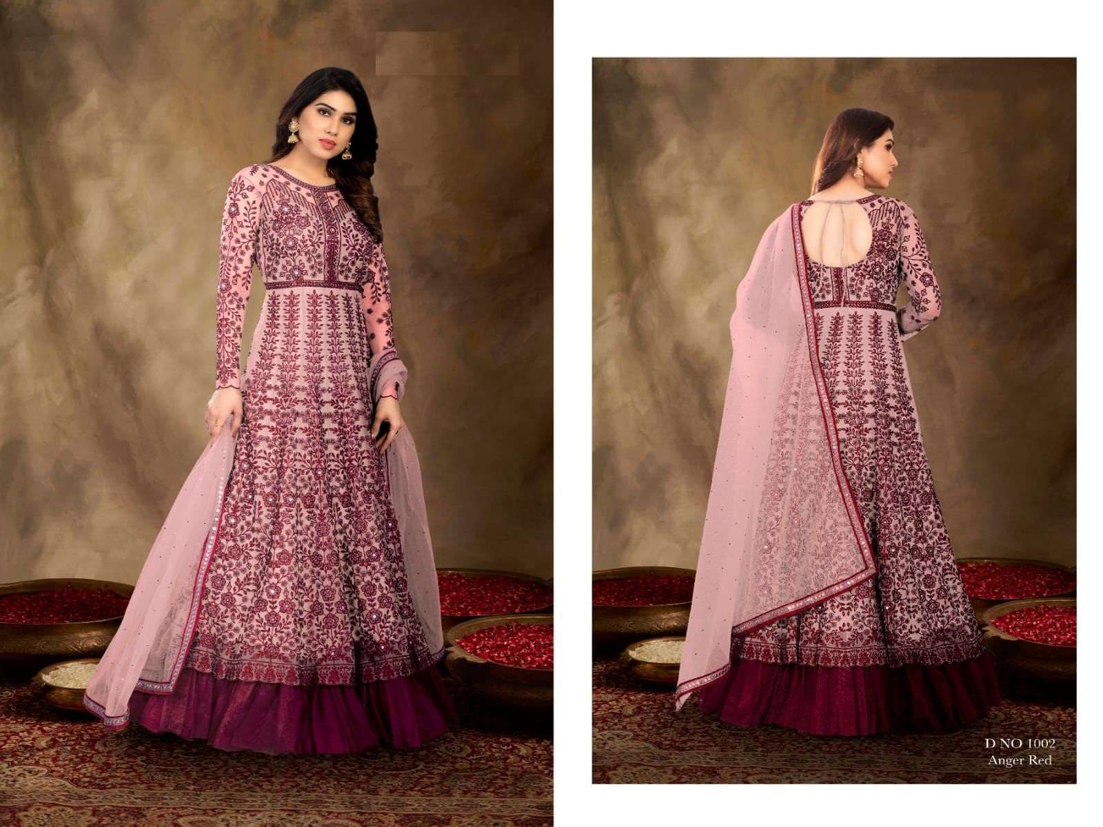 DESIGNER FANCY LONG PARTY WEAR GOWN STYLE SALWAR SUIT FOR WOMEN GULZAR 1002