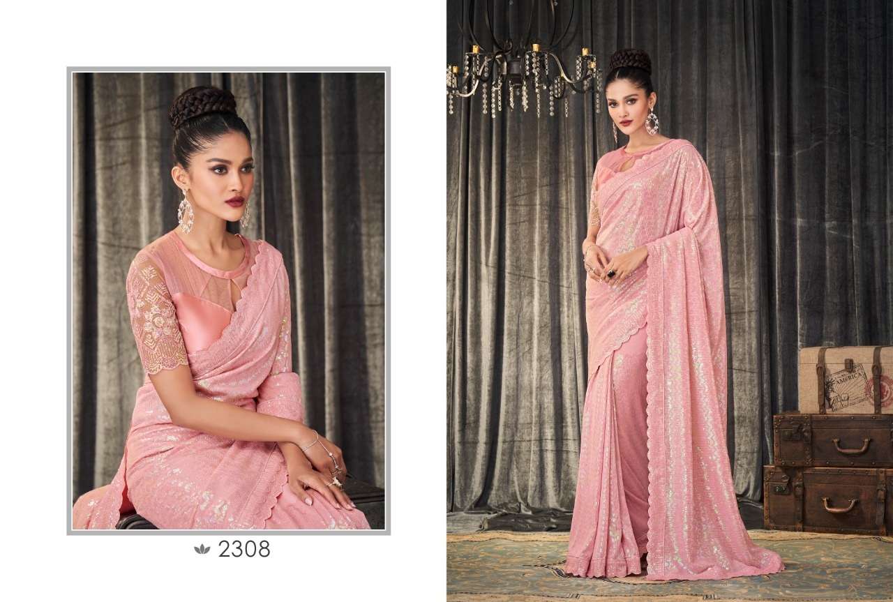 DESIGNER FANCY WEDDING PARTY WEAR GEORGETTE SAREE ANMOL 2308