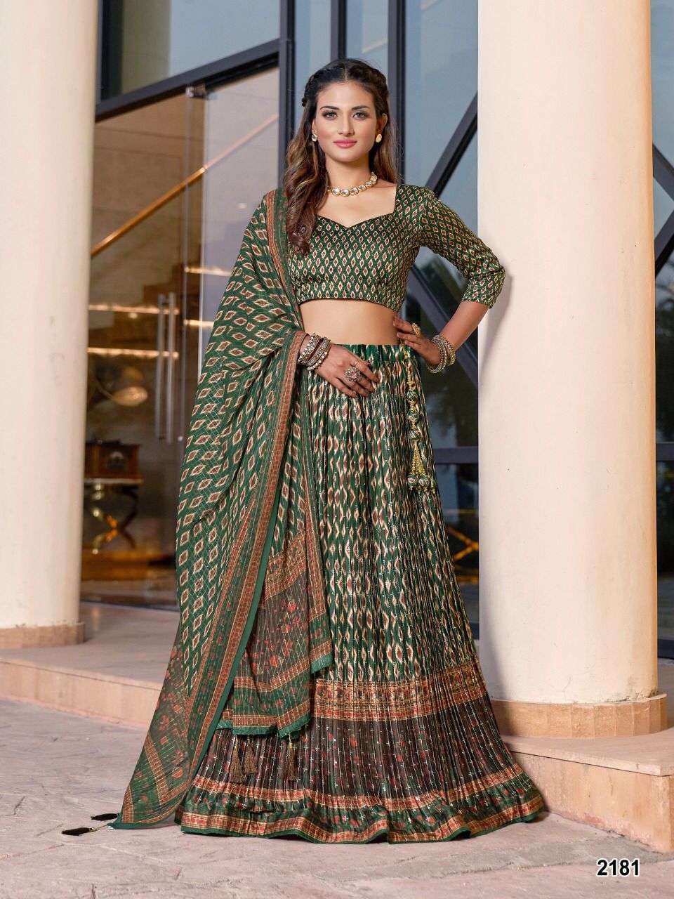 DESIGNER FANCY WEDDING PARTY WEAR SILK LEHENGA FOR WOMEN SF 2181