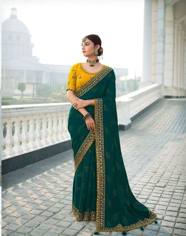 DESIGNER WEDDING PARTY FUNCTION WEAR GEORGETTE SAREE EXCLUSIVE COLLECTION SULAKSHMI 1103