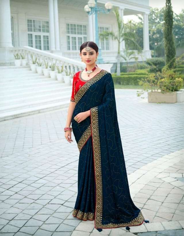 DESIGNER WEDDING PARTY FUNCTION WEAR GEORGETTE SAREE EXCLUSIVE COLLECTION SULAKSHMI 1105