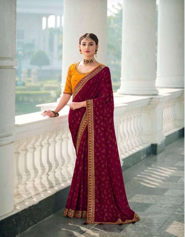 DESIGNER WEDDING PARTY FUNCTION WEAR GEORGETTE SAREE EXCLUSIVE COLLECTION SULAKSHMI 1106