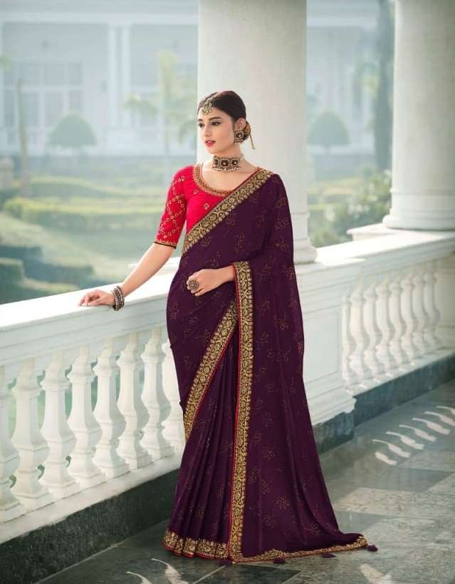 DESIGNER WEDDING PARTY FUNCTION WEAR GEORGETTE SAREE EXCLUSIVE COLLECTION SULAKSHMI 1109