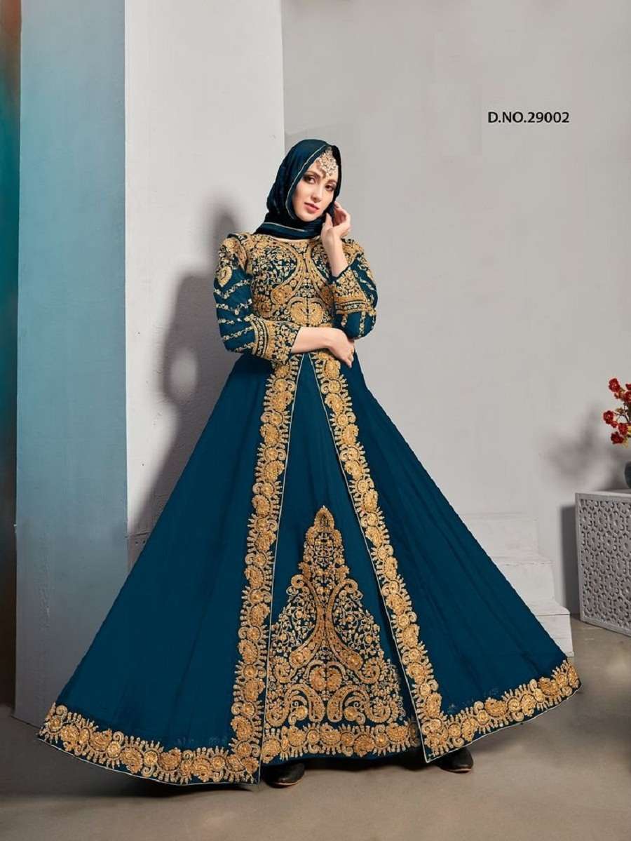 EID SPECIAL DESIGNER FANCY WEDDING PARTY WEAR GEORGETTE ANARKALI SALWAR SUIT SENHORA AFRIN 29002