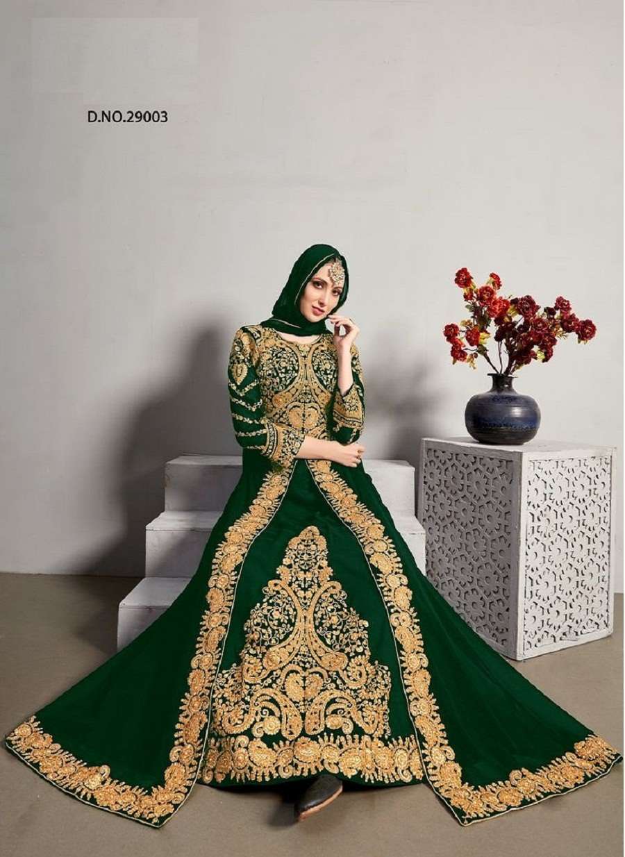 EID SPECIAL DESIGNER FANCY WEDDING PARTY WEAR GEORGETTE ANARKALI SALWAR SUIT SENHORA AFRIN 29003