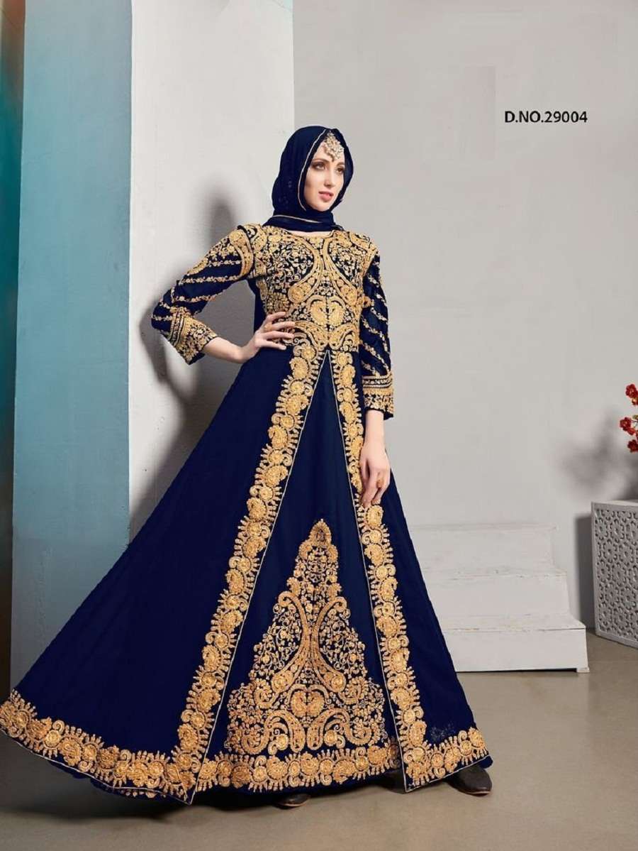 EID SPECIAL DESIGNER FANCY WEDDING PARTY WEAR GEORGETTE ANARKALI SALWAR SUIT SENHORA AFRIN 29004