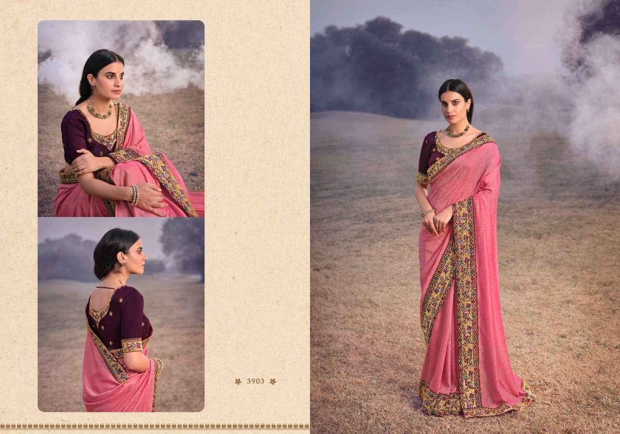 HOT SELLING DESIGNER SILK SAREE EXCLUSIVE COLLECTION FOR WEDDING PARTY WEAR KAVIRA 3903