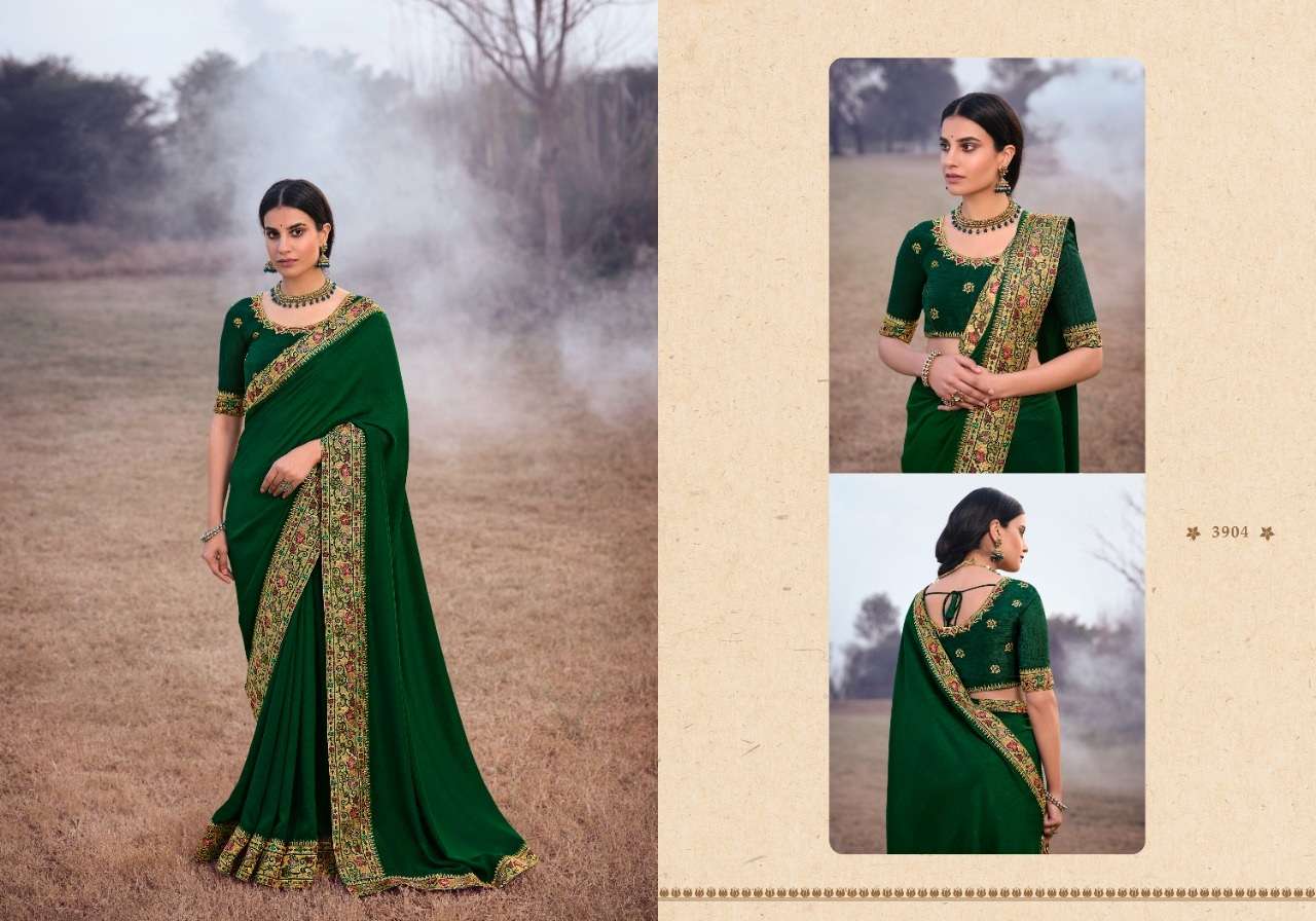 HOT SELLING DESIGNER SILK SAREE EXCLUSIVE COLLECTION FOR WEDDING PARTY WEAR KAVIRA 3904