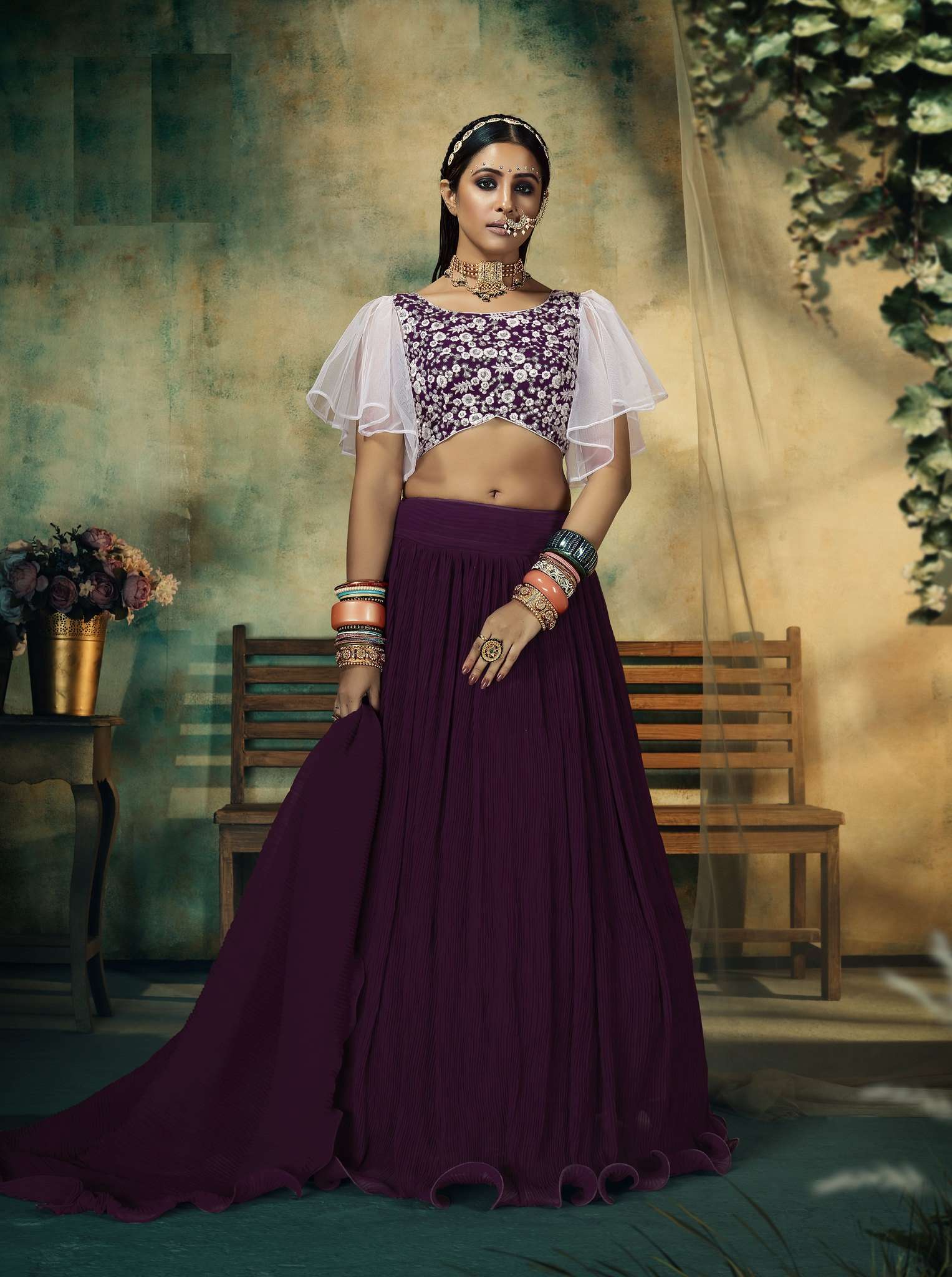 MOST SELLING READY TO WEAR DESIGNER LEHENGA CHOLI FOR WEDDING PARTY WEAR FOR WOMEN SHREEMATEE AAHANA 121