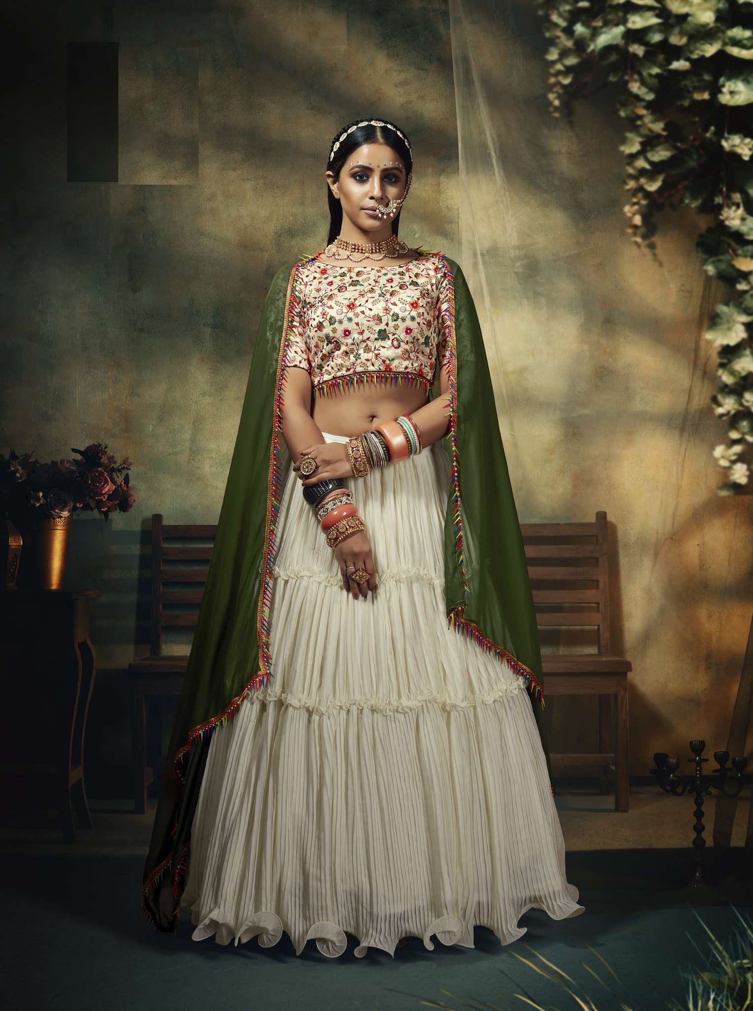 Maroon, Gold & Orange Royal Indian Bride by HER CLOSET for rent online |  FLYROBE