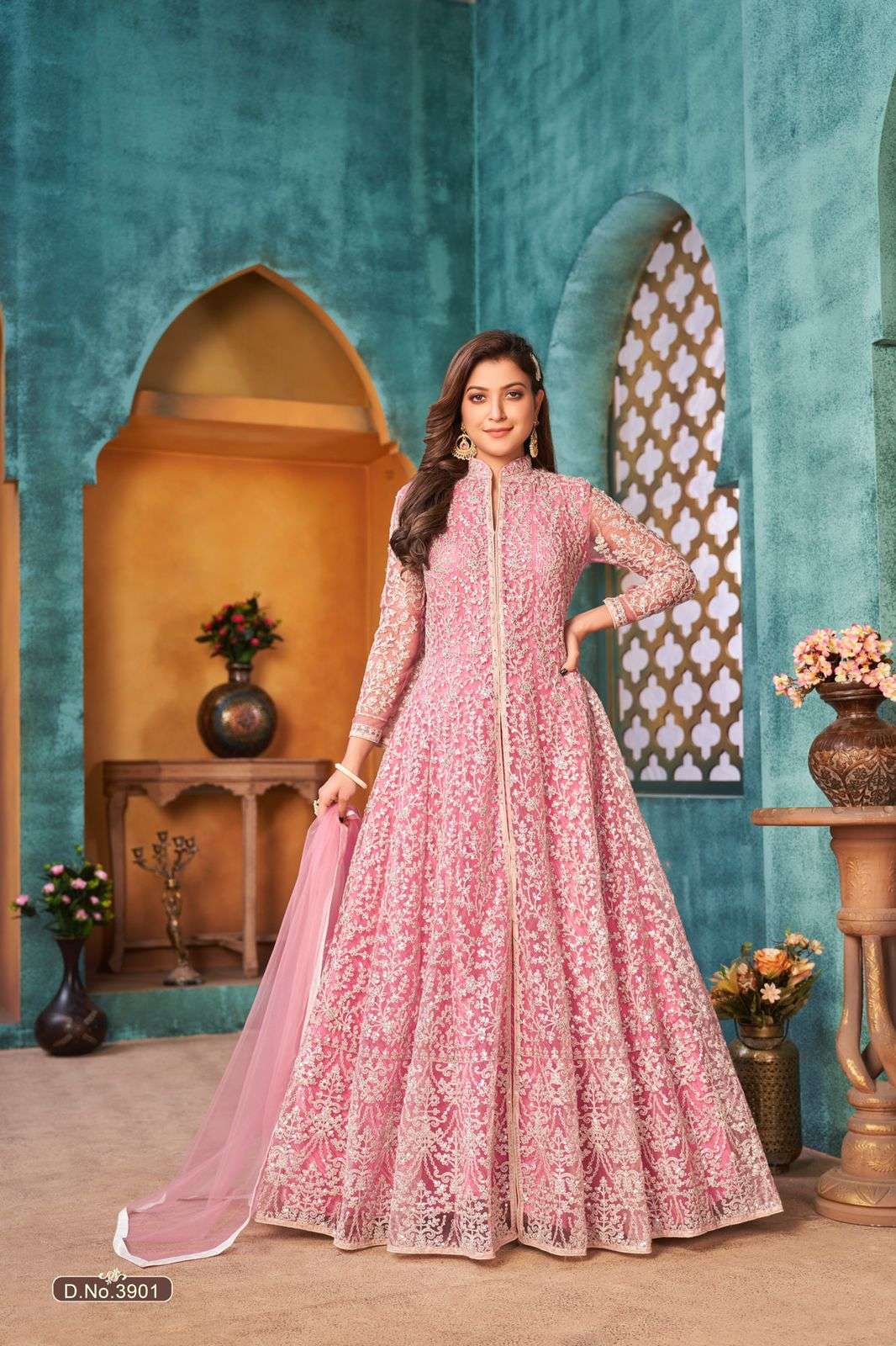 NEW ARRIVAL FANCY WEDDING PARTY WEAR NET ANARKALI SALWAR SUIT AANAYA 3901