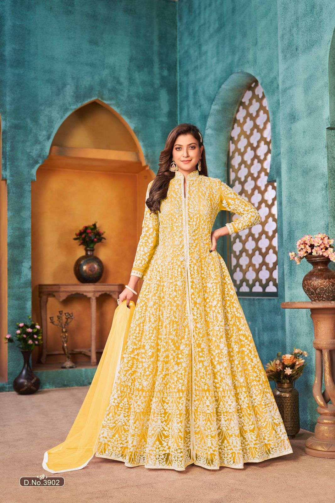 NEW ARRIVAL FANCY WEDDING PARTY WEAR NET ANARKALI SALWAR SUIT AANAYA 3902