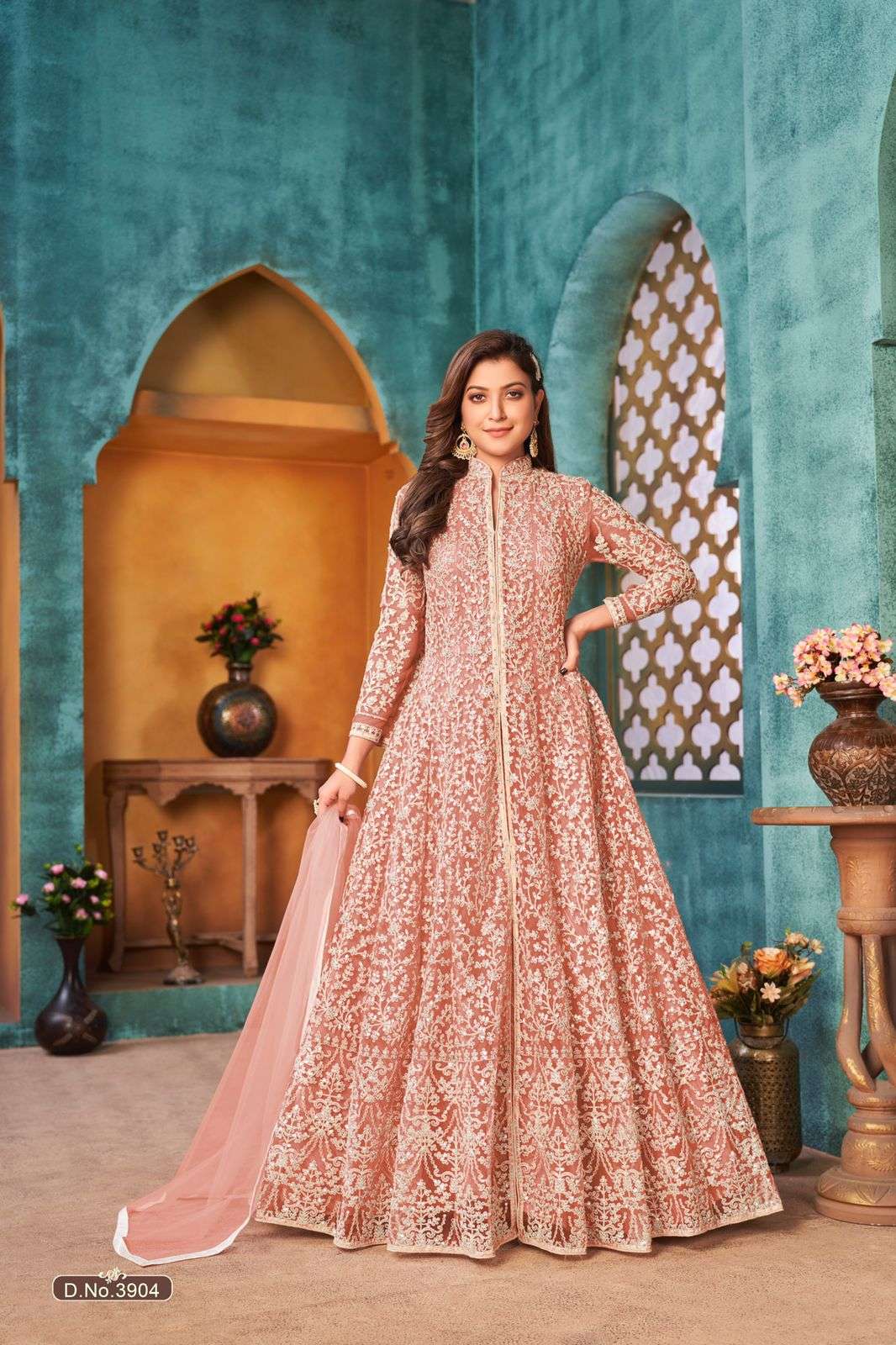 NEW ARRIVAL FANCY WEDDING PARTY WEAR NET ANARKALI SALWAR SUIT AANAYA 3904