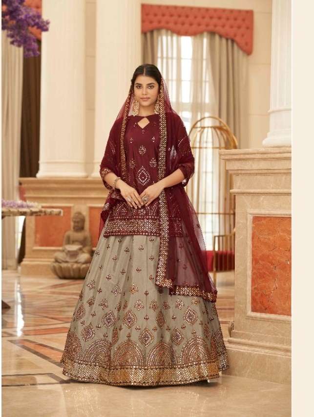 NEW ARRIVAL FANCY WEDDING PARTY WEAR REAL CHIFFON LEHENGA CHOLI WITH LONG CHOLI RAJSTHANI STYLE 1966