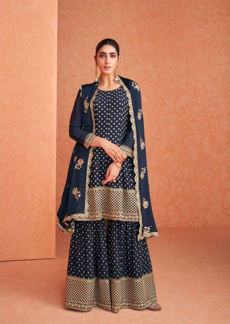 NEW ARRIVAL FANCY WEDDING PARTY WEAR REAL GEORGETTE SHARARA SALWAR SUIT GULKARIYA 191 A