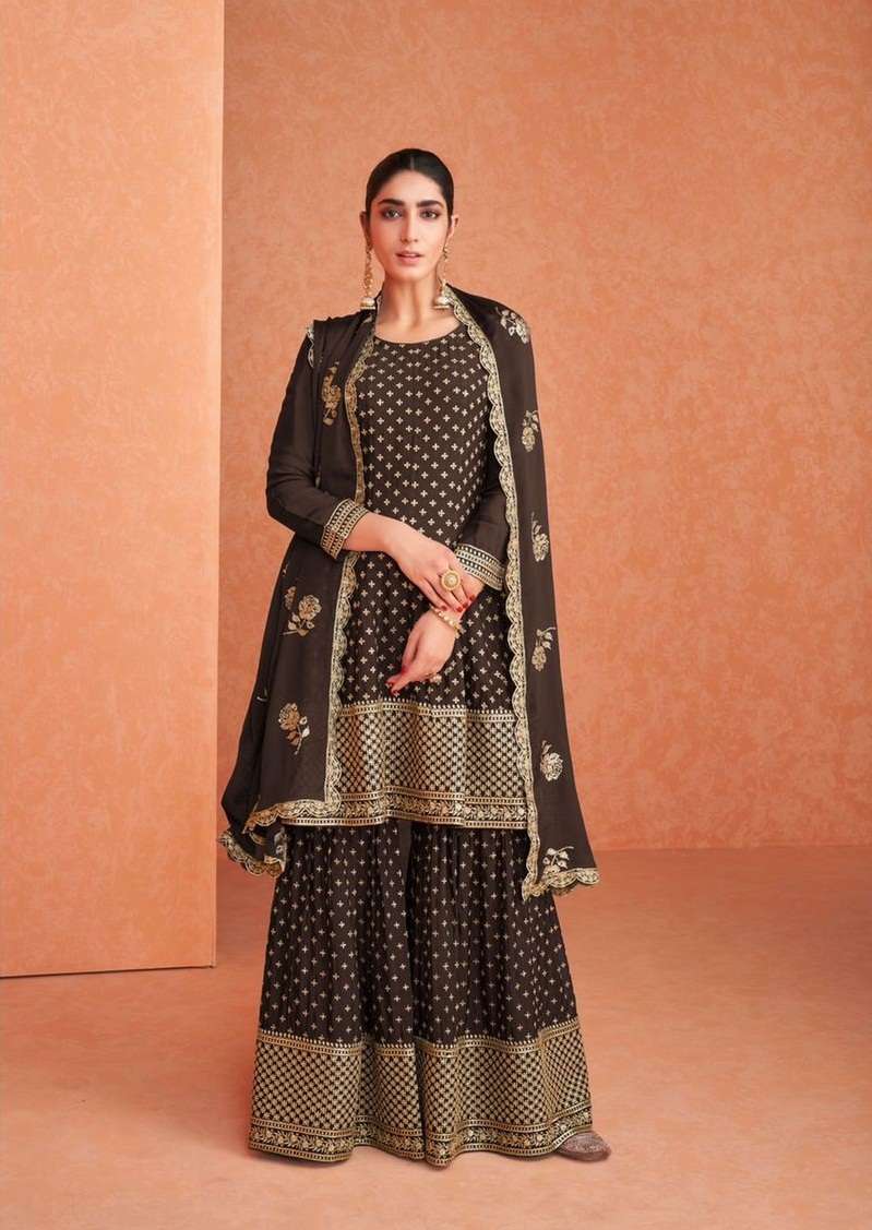 NEW ARRIVAL FANCY WEDDING PARTY WEAR REAL GEORGETTE SHARARA SALWAR SUIT GULKARIYA 191 B