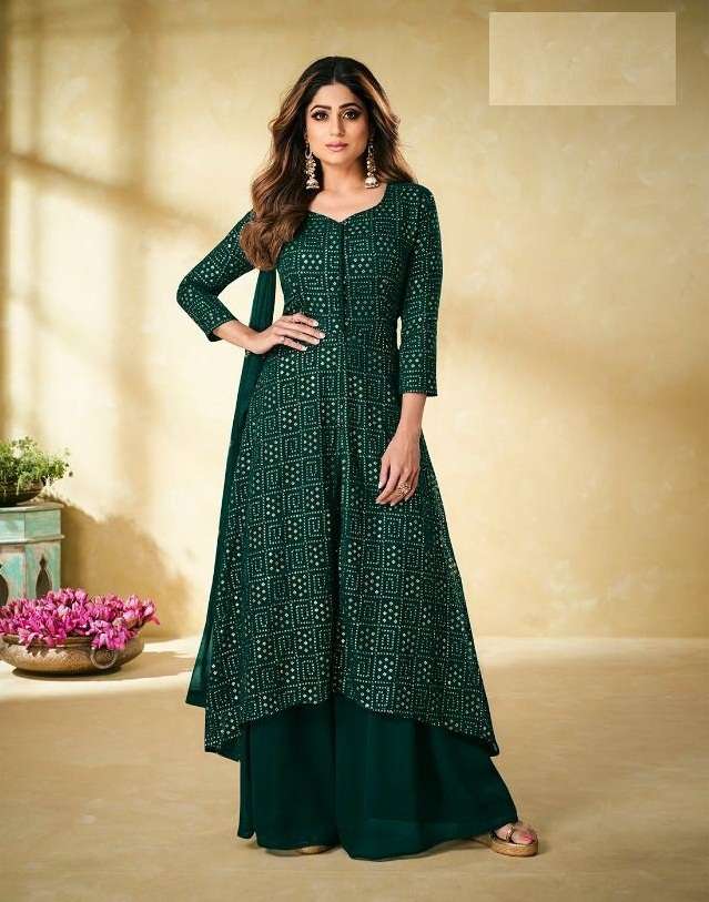 NEW ARRIVAL FANCY WEDDING PARTY WEAR REAL GEORGETTE SHARARA SALWAR SUIT AASHIRWAD ETHNIC 9176