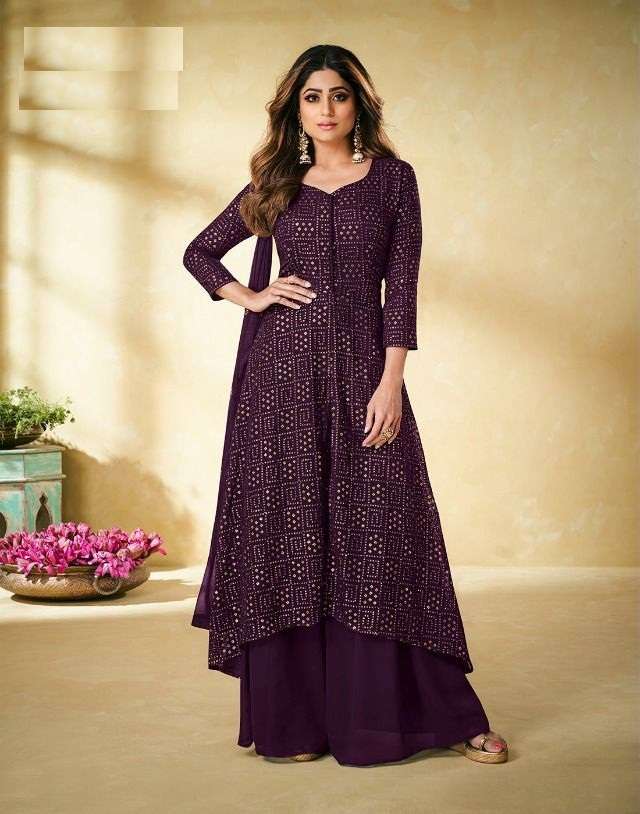 NEW ARRIVAL FANCY WEDDING PARTY WEAR REAL GEORGETTE SHARARA SALWAR SUIT AASHIRWAD ETHNIC 9179