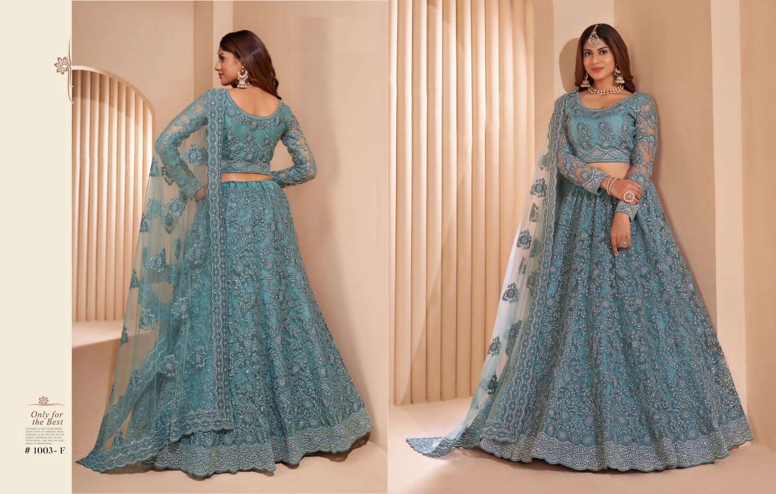 PREMIUM BRIDAL DESIGNER HEAVY NET LEHENGA NEW DESIGN ALIZEH 1003F