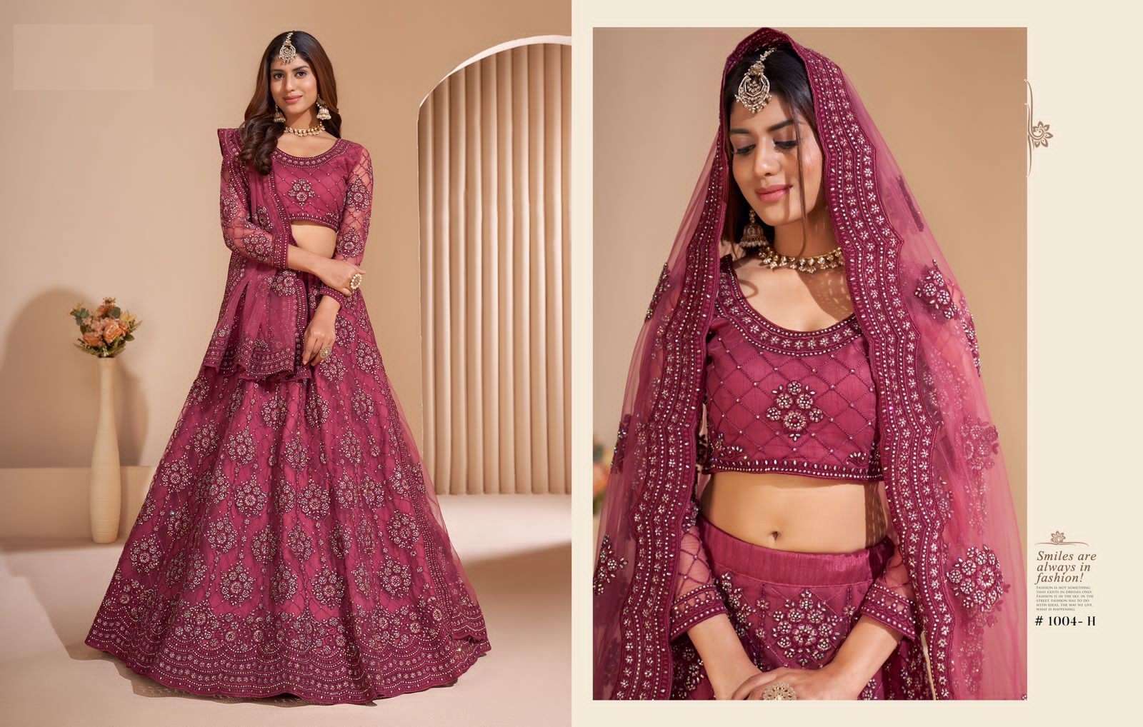 PREMIUM BRIDAL DESIGNER HEAVY NET LEHENGA NEW DESIGN ALIZEH 1004H