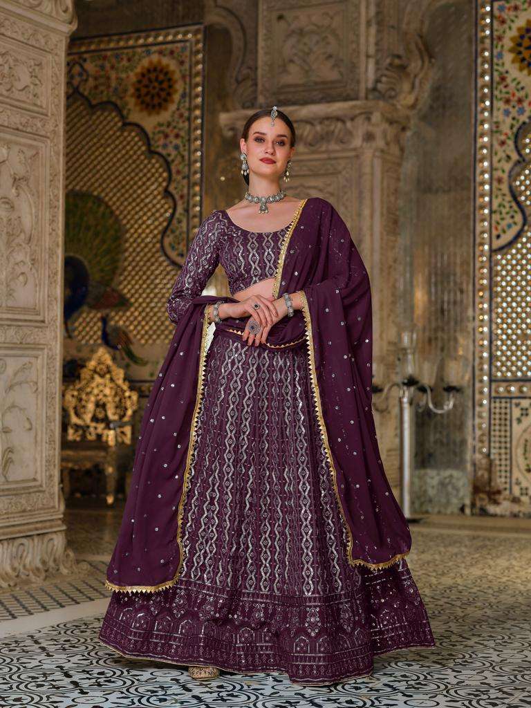 PREMIUM DESIGNER FANCY WEDDING PARTY WEAR EXCLUSIVE HEAVY NET LEHENGA CHOLI SENHORA MASTANA 2035