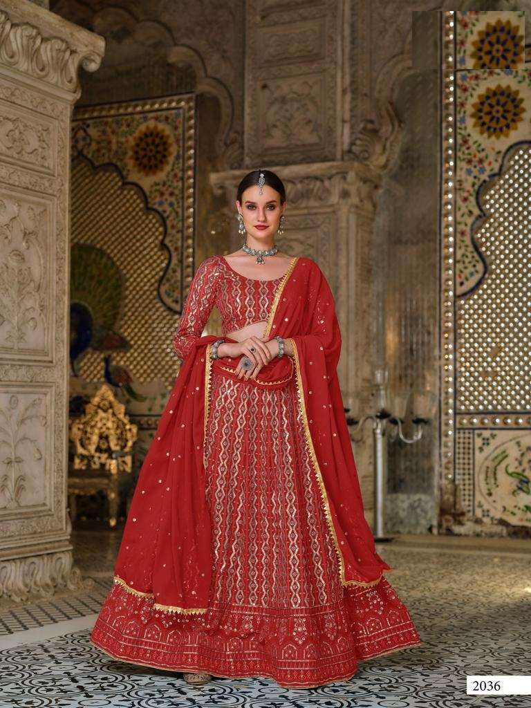 PREMIUM DESIGNER FANCY WEDDING PARTY WEAR EXCLUSIVE HEAVY NET LEHENGA CHOLI SENHORA MASTANA 2036